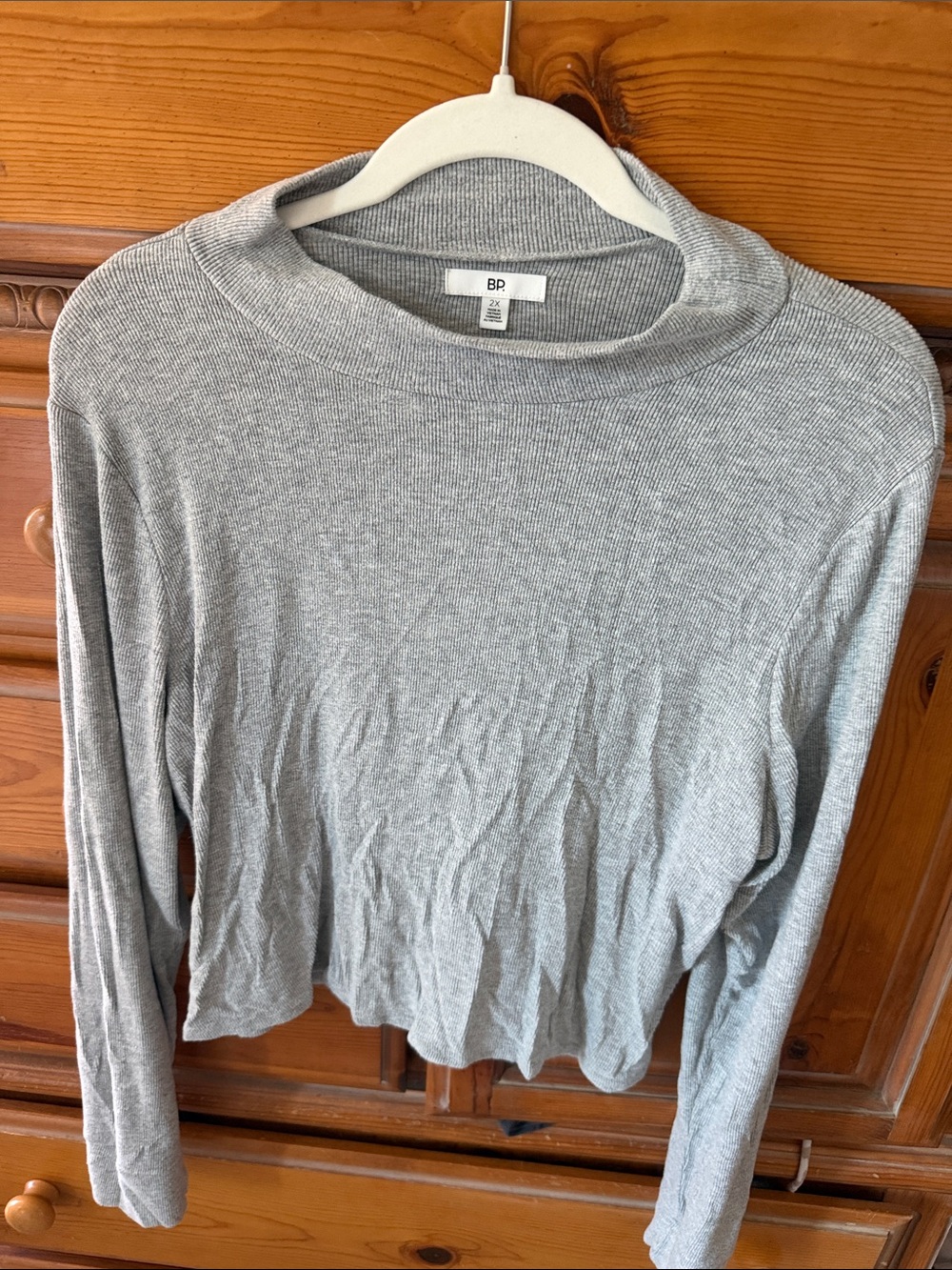 BP Recycled Gray Long-Sleeve Crewneck Top